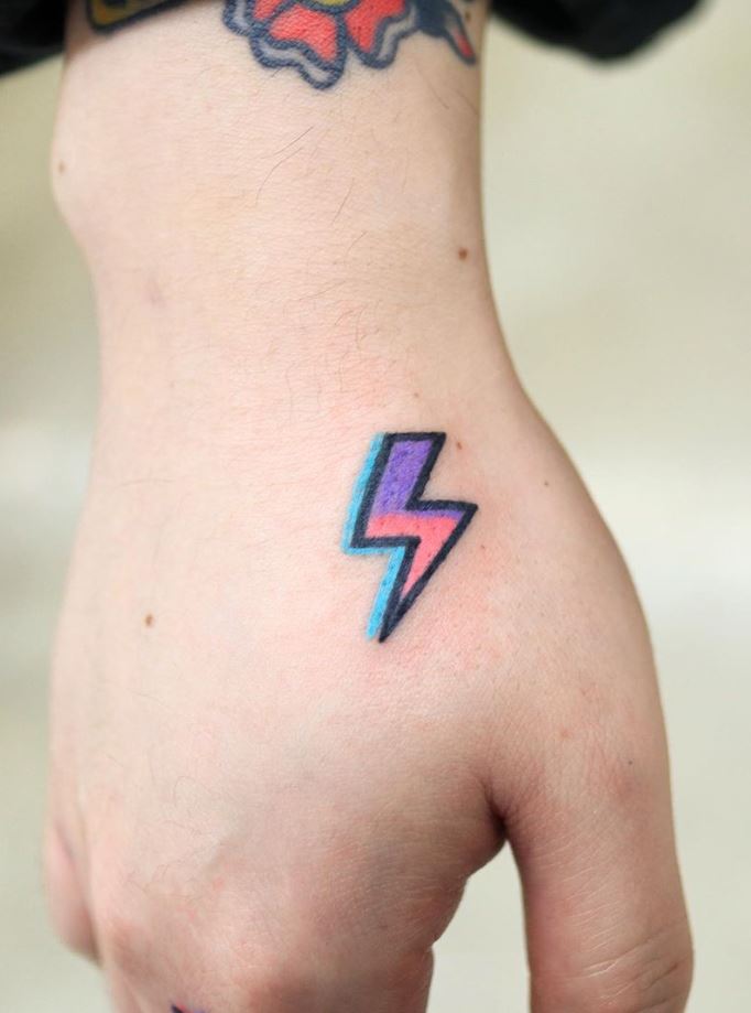 Colorful Lightning Tattoo