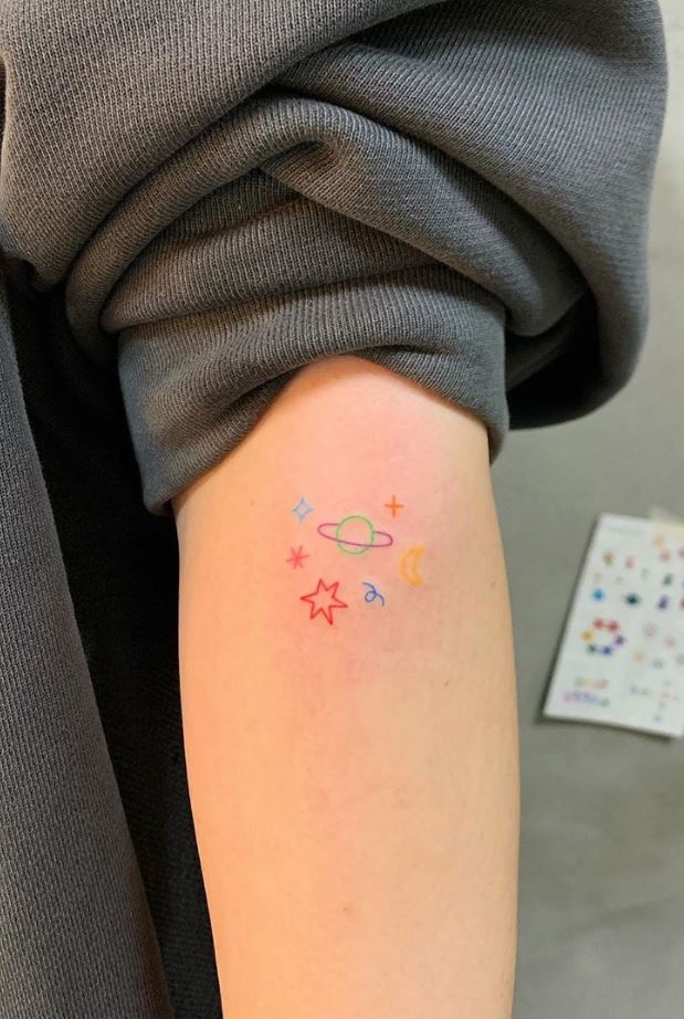 Colorful Space Tattoo