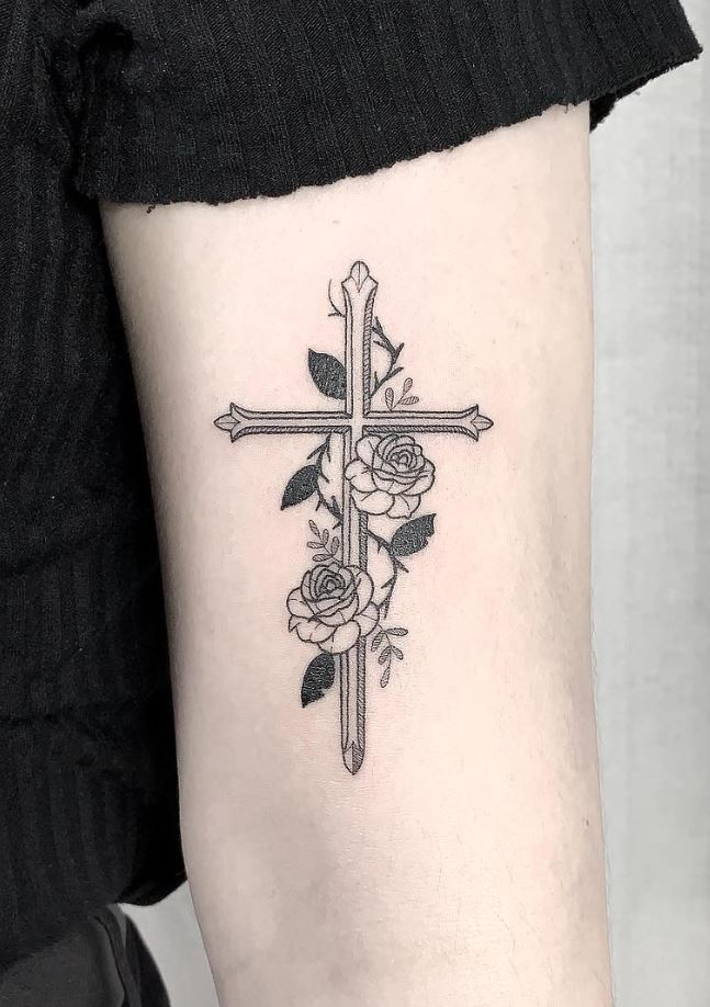 Cross And Rose Tattoo Get an InkGet an Ink