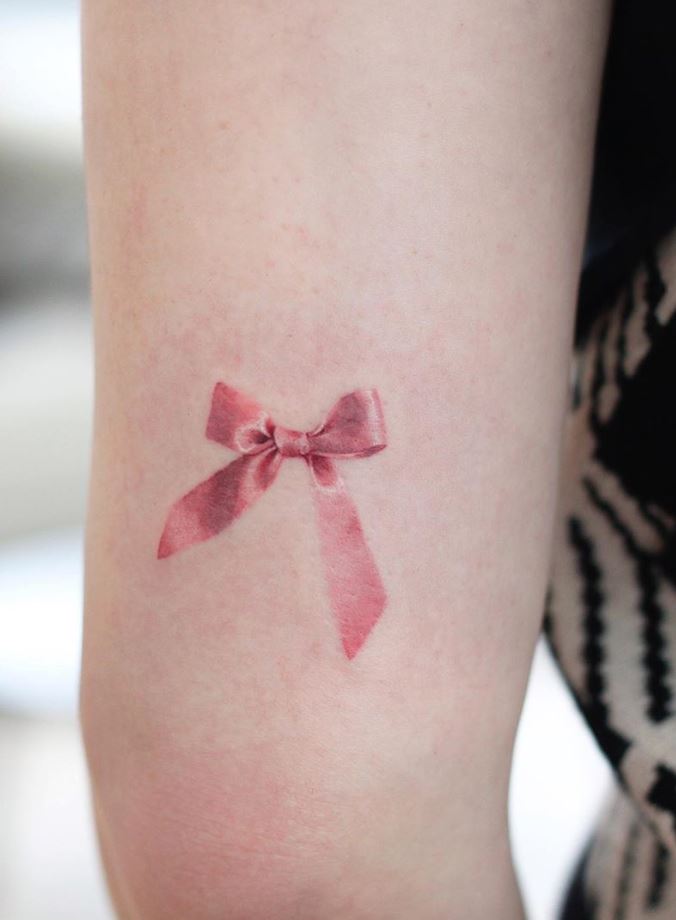 Pink Bow Tattoo
