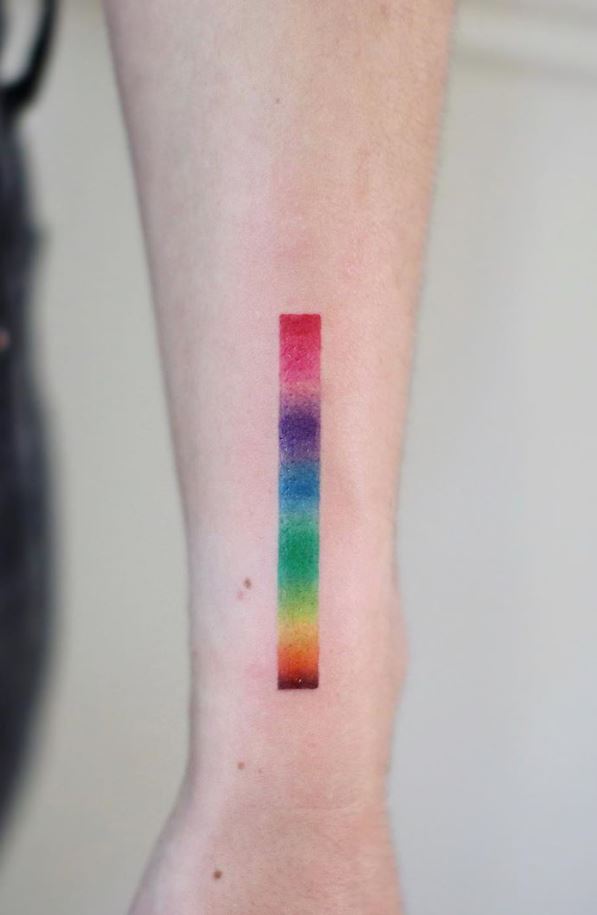 Colorful Line Tattoo