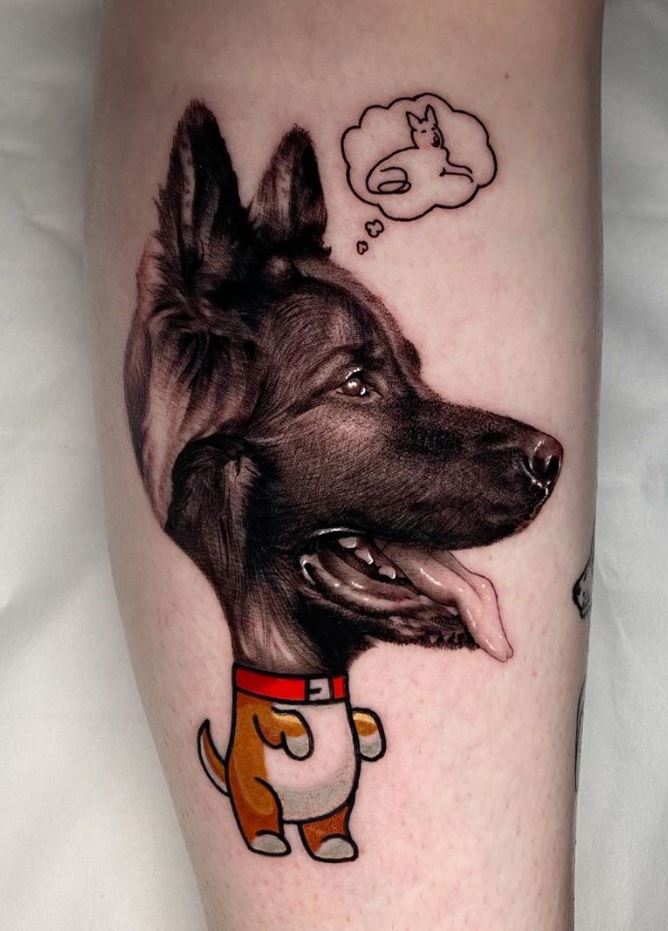 Funny Dog Tattoo