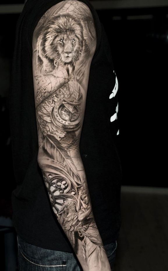 Black & Gray Sleeve Tattoo