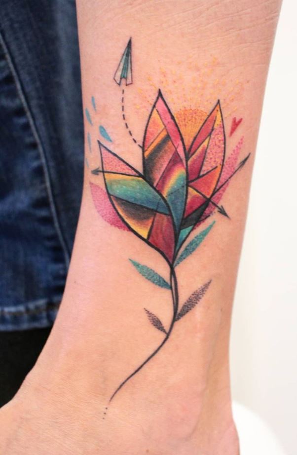Colorful Flower Tattoo