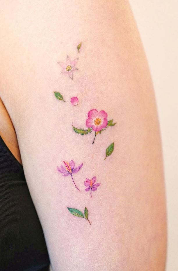 Tiny Flowers Tattoo