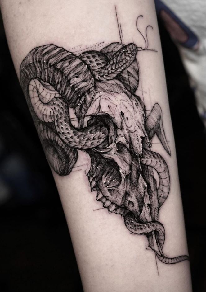 Tip 96+ about goat head tattoo latest .vn