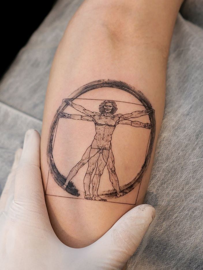 Vitruvian Man Tattoo