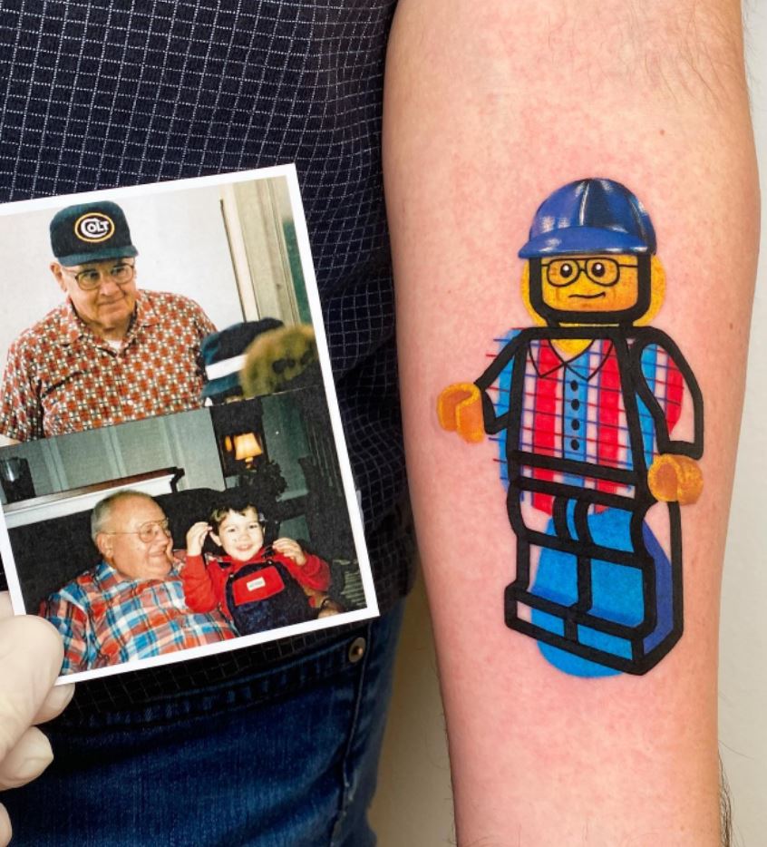 Awesome Lego Father Tattoo