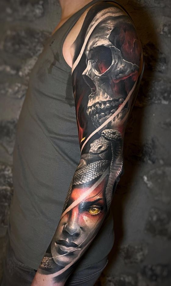 Horror Sleeve Tattoo