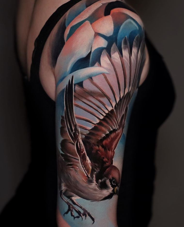 Shoulder Bird Tattoo